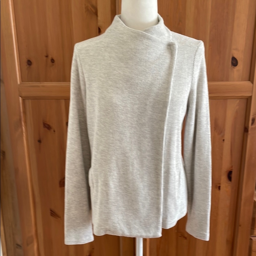 Gray Turtleneck Sweater with Relaxed Fit